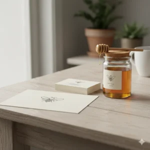 Brand Identity Elements Sitting Beside Fresh Food Products