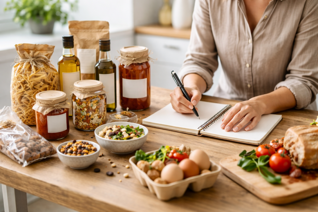 Content creator planning food brand story